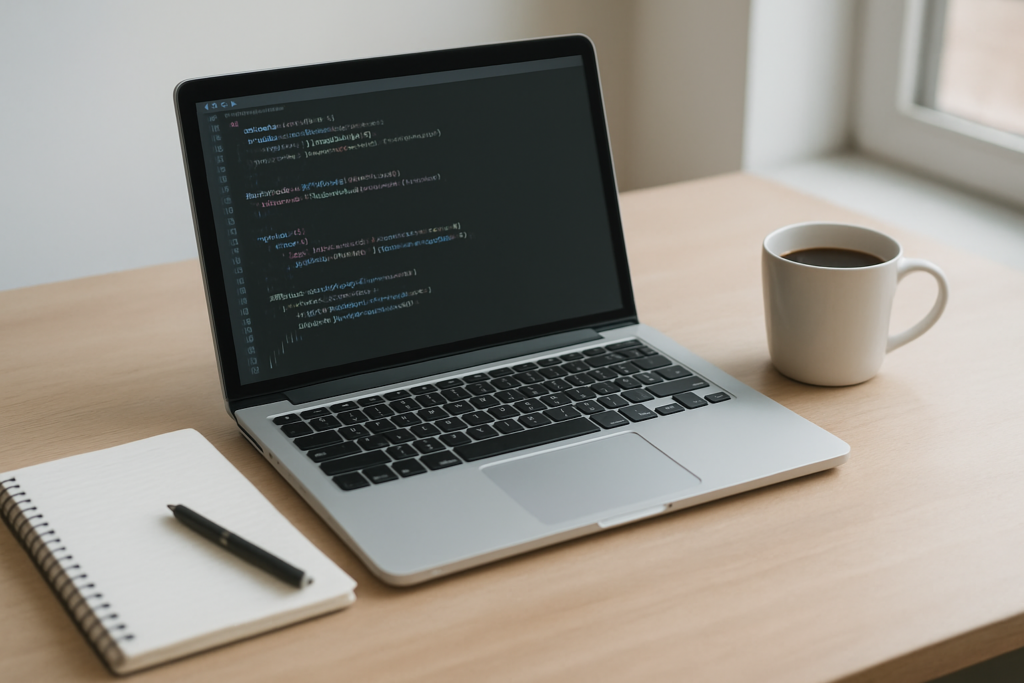 Developer workspace with a code editor for WordPress and PHP development