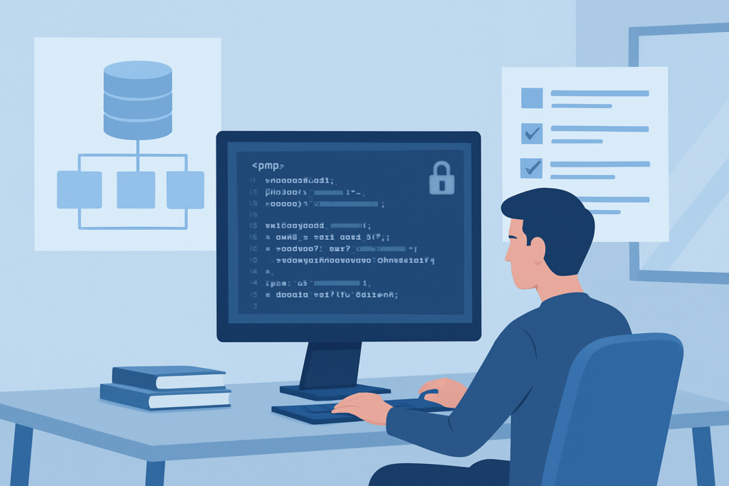 Developer reviewing safe WordPress $wpdb database code