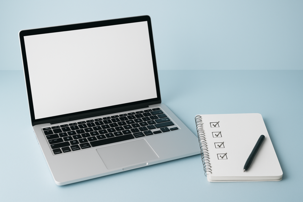 Laptop and checklist representing WordPress on-page SEO optimization