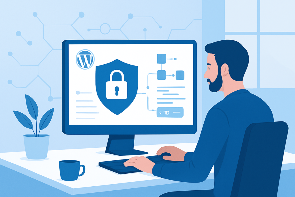 Developer designing a secure WordPress REST API endpoint