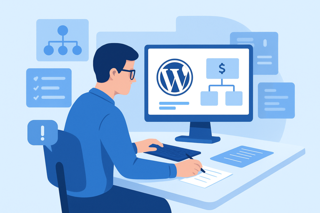 Developer planning a profitable WordPress plugin idea